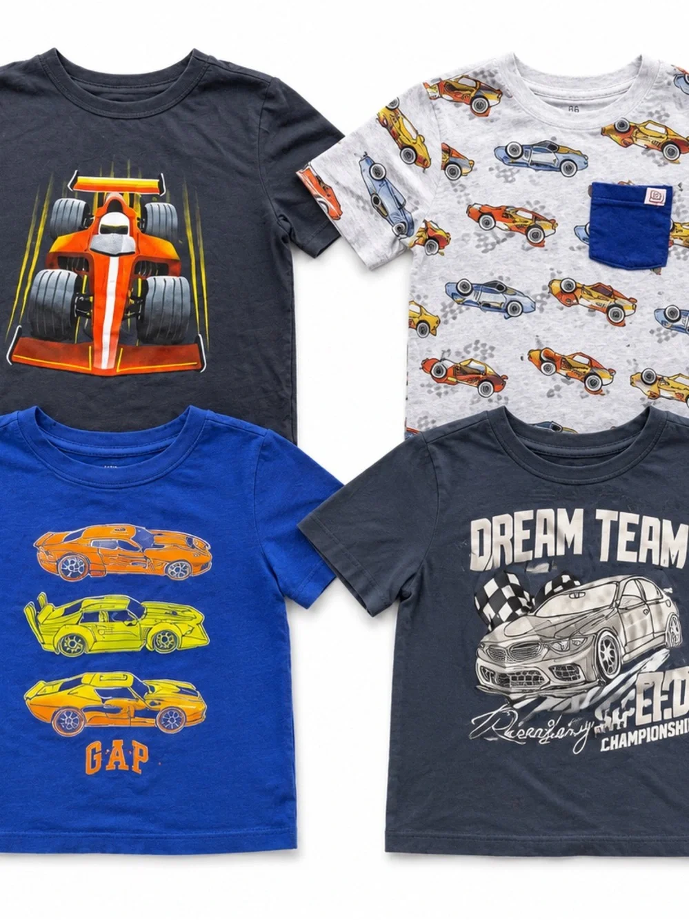 4T Race Car Graphic Tee Bundle Gap Kids Children’s Place Boys Shirts